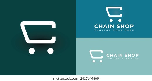 abstract initial letter C logo in the form of shopping cart icon in white color applied for eCommerce platform logo design also suitable for the brands or companies that have initial name C