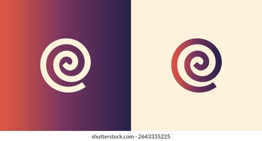 Abstract Initial Letter C Logo. Red Circular Wave Hand Drawn Line Style isolated on Double Background. Usable for Business and Branding Logos. Flat Vector Logo Design Template Element.