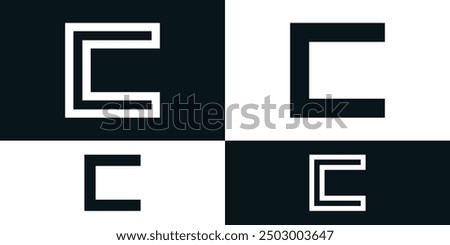 Abstract initial letter C logo design with square shape. Premium Vector