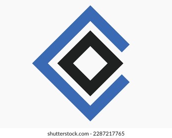 Abstract Initial Letter C and O Linked Logo. Blue Gradient Circular Rounded Infinity Style with Connected Dots. Usable for Business and Technology Logos. Flat Vector Logo Design Template