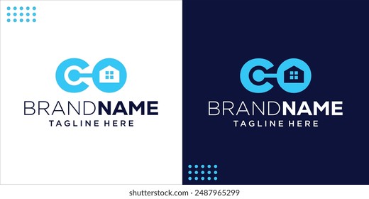 Abstract Initial Letter C and O Logo. Circular Round Infinity Style Can Be Used for Real estate and Technology, Design Inspiration, Illustration, Vector