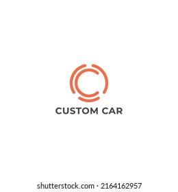 abstract initial letter C and C in orange color isolated in white background applied for automotive financial services company logo also suitable for the brand or company that has initial name C or CC