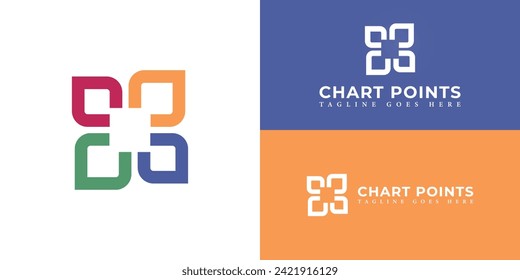 abstract initial letter C and P logo in red, blue, yellow, and green color isolated in white background applied for shopping center and retail park logo also suitable for other brands or companies