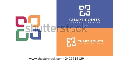abstract initial letter C and P logo in red, blue, yellow, and green color isolated in white background applied for shopping center and retail park logo also suitable for other brands or companies