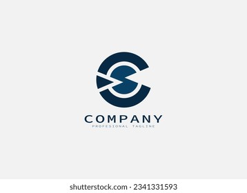 Abstract Initial Letter C and S Logo. Geometric Circular Shapes Letter CS SC . Suitable For Business and Branding Logos. Flat Design Vector Template Elements