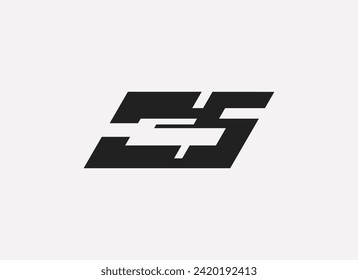 Abstract Initial Letter C and S Logo. Geometric Line Shapes Letter CS Isolated on White Background. Suitable For Business and Branding Logos. Flat Design Vector Template Elements