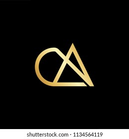 Abstract initial letter CA AC. minimal awesome trendy professional logo design template. Vector letter logo with gold and black color.