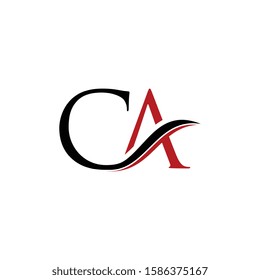 Abstract initial letter CA AC. minimal awesome trendy professional logo design template.