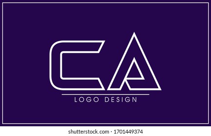 Letra abstracta inicial CA AC. plantilla de diseño de logotipo profesional de moda. Logotipo de letra vectorial de color dorado y negro.
