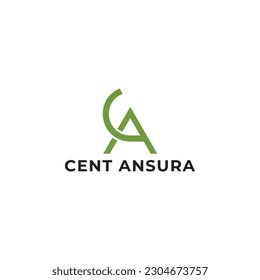 Abstract initial letter CA or AC logo in green color isolated in white background. initials letter ac triangle logo design vector illustration template. the letter ca for the investment company logo