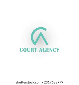 Abstract initial letter CA or AC logo in green color isolated in white background. Abstract initial letter C and A logo, usable for branding and business logos, Flat Logo Design Template, vector logo.