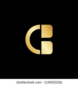 Abstract initial letter CB BC. minimal awesome trendy professional logo design template. Vector letter logo with gold and black color.