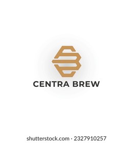Resumen de la letra inicial logotipo CB o BC en color dorado aislado en fondo blanco. Letra cb logo diseños vector. Hoja Gold hexagonal logotipo CB para la plantilla de inspiración para el diseño del logotipo de la ley y el servicio jurídico.