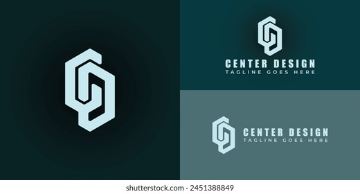 Abstract initial letter CD or DC logo in soft blue color isolated on multiple background colors. The logo is suitable for real estate and construction company logo icons to design inspiration template