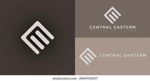 abstract initial letter CE or EC logo in soft gold color isolated on multiple background colors. The logo is suitable for real estate or apartment complex business logo design inspiration template