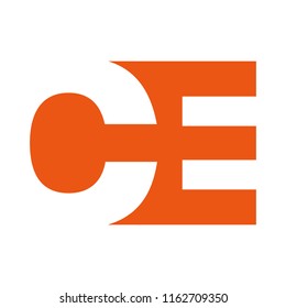 abstract initial letter CE or OE logo concept design template vector illustration