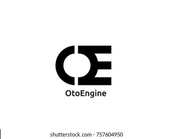 abstract initial letter CE or OE logo concept design template vector illustration