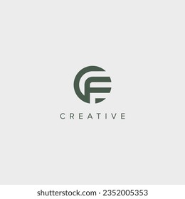 Abstract initial letter CF FC logo design template - vector.