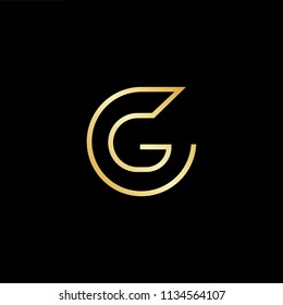 Abstract initial letter CG GC. minimal awesome trendy professional logo design template. Vector letter logo with gold and black color.
