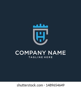 Abstract initial letter CH HC, minimal awesome professional logo design template - Vector