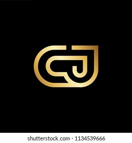 
Abstract initial letter CJ JC. minimal awesome trendy professional logo design template. Vector letter logo with gold and black color.