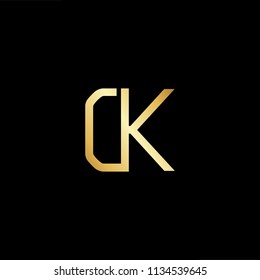 
Abstract initial letter CK KC. minimal awesome trendy professional logo design template. Vector letter logo with gold and black color.