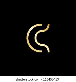 Abstract initial letter CK KC. minimal awesome trendy professional logo design template. Vector letter logo with gold and black color.