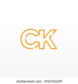 Abstract Initial Letter CK Logo. Line Style isolated. Usable for Business and Technology Logos. Flat Vector Logo Design Template Element.