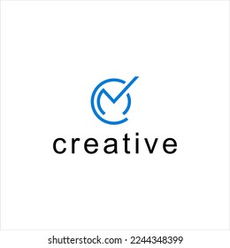 abstract initial letter CM logo ,finance grow concept vector