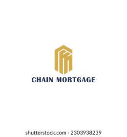 Resumen de la letra inicial del logotipo CM o MC en color dorado aislado en fondo blanco. Letra creativa CM Monograma Icono de diseño Plantilla de fondo blanco para logotipo inmobiliario.
