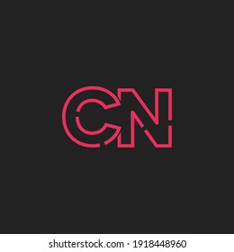 Abstract Initial Letter CN Logo. Line Style isolated. Usable for Business and Technology Logos. Flat Vector Logo Design Template Element.