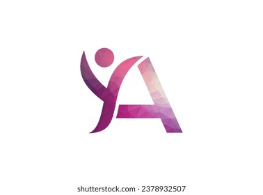 Abstract Initial Letter A Connecting People Logo.