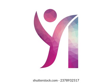 Abstract Initial Letter I Connecting People Logo.