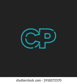 Abstract Initial Letter CP Logo. Line Style isolated. Usable for Business and Technology Logos. Flat Vector Logo Design Template Element.