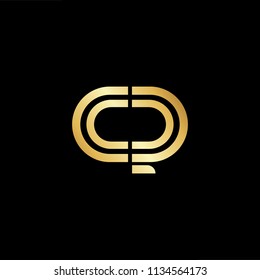 Abstract initial letter CQ QC. minimal awesome trendy professional logo design template. Vector letter logo with gold and black color.