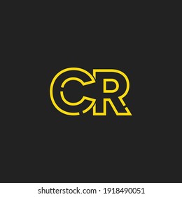 Abstraktes erstes Buchstaben-CR-Logo. Line Style einzeln. Für Unternehmens- und Technologielogos geeignet. Flaches Vectorlogo-Design-Vorlagenelement.