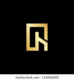 Abstract initial letter CR RC. minimal awesome trendy professional logo design template. Vector letter logo with gold and black color.