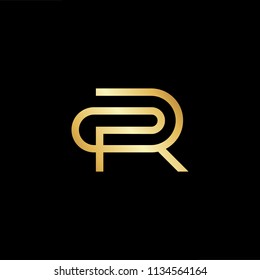 Abstract initial letter CR RC. minimal awesome trendy professional logo design template. Vector letter logo with gold and black color.