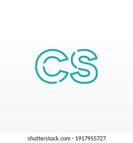Resumen de la carta inicial con el logotipo CS. Estilo de línea aislado. Usable para Logos de Negocios y Tecnología. Elemento de plantilla de diseño de logotipo de vectores planos.