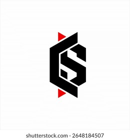 Abstract initial letter CS logo design.