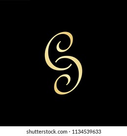 
Abstract initial letter CS SC. minimal awesome trendy professional logo design template. Vector letter logo with gold and black color.