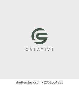 Abstract initial letter CS SC logo design template - vector.