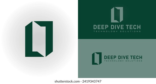 abstract initial letter D or DD logo in soft green color isolated in white and green background applied for technology logo also suitable for the brands or companies that have initial name D or DD