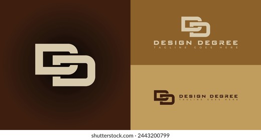 Abstract initial letter D or DD logo in soft gold color isolated on multiple background colors. The logo is suitable for an architecture design studio or property company icon logo design inspiration