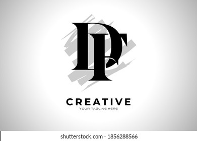 Abstract Initial letter D and F logo, usable for business and brand logos, Flat Logo Design Template, vector illustration