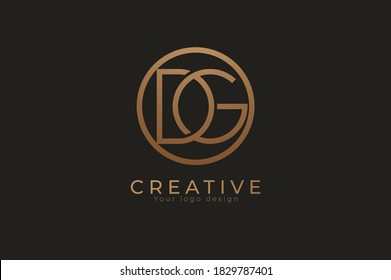Abstract initial letter D and G logo, usable for branding and business logos, Flat Logo Design Template, vector illustration