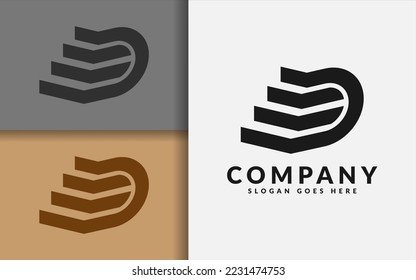 Abstract Initial letter D with Ladder Combination Logo Concept. Monogram Logo Illustration.
