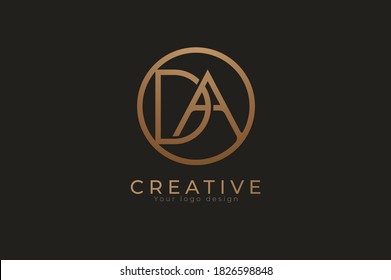 Abstract initial letter D and A logo, usable for branding and business logos, Flat Logo Design Template, vector illustration