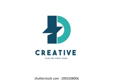 Abstract Initial Letter D Logo. Usable for Business Logo. Flat Vector Logo Design Template Element