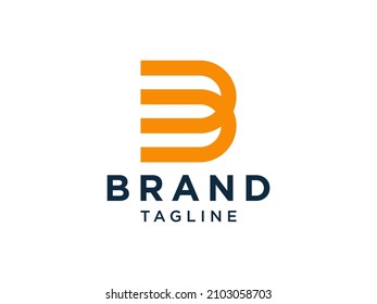 Abstract Initial Letter D Logo. Orange Geometric Linear Arrow Style isolated on White Background. Usable for Business and Technology Logos. Flat Vector Logo Design Template Element.